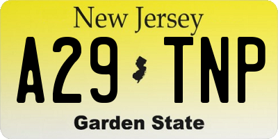 NJ license plate A29TNP