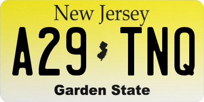 NJ license plate A29TNQ