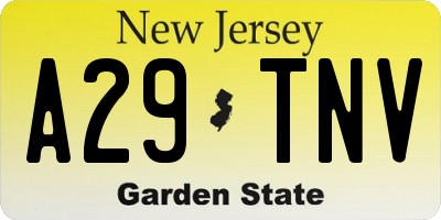 NJ license plate A29TNV