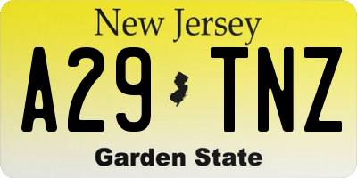 NJ license plate A29TNZ