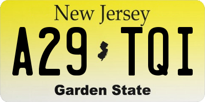 NJ license plate A29TQI