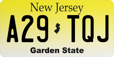 NJ license plate A29TQJ