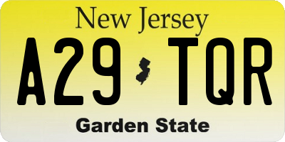NJ license plate A29TQR