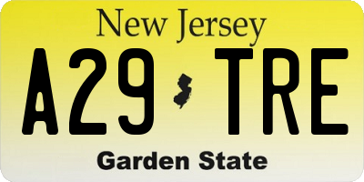NJ license plate A29TRE