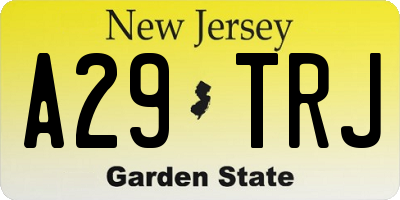NJ license plate A29TRJ