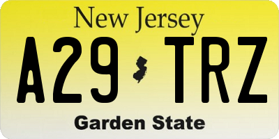 NJ license plate A29TRZ
