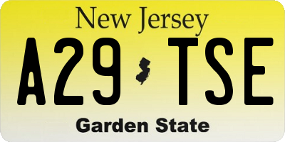 NJ license plate A29TSE