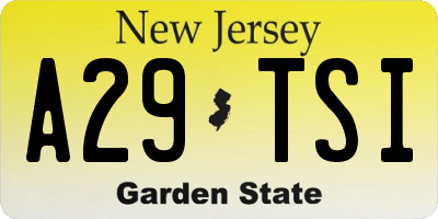 NJ license plate A29TSI