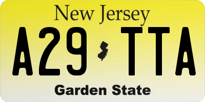 NJ license plate A29TTA