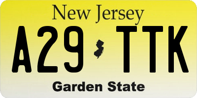 NJ license plate A29TTK