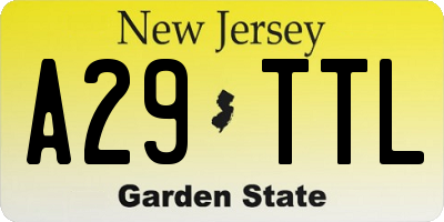 NJ license plate A29TTL
