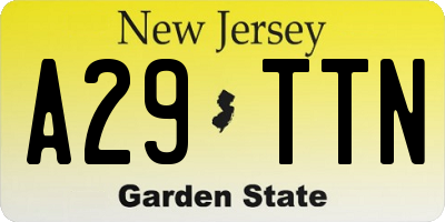 NJ license plate A29TTN