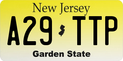 NJ license plate A29TTP