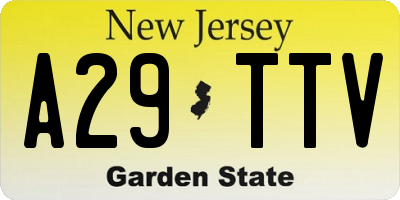 NJ license plate A29TTV