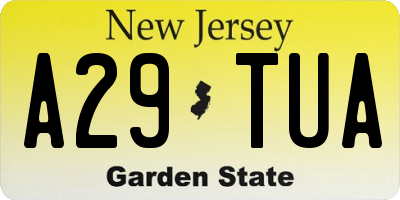 NJ license plate A29TUA