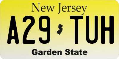 NJ license plate A29TUH
