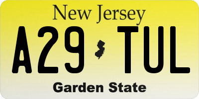 NJ license plate A29TUL