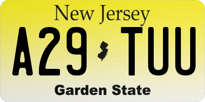 NJ license plate A29TUU