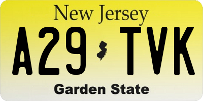 NJ license plate A29TVK