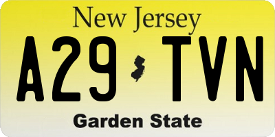 NJ license plate A29TVN
