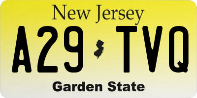 NJ license plate A29TVQ