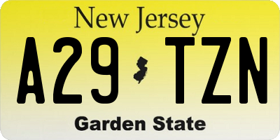 NJ license plate A29TZN