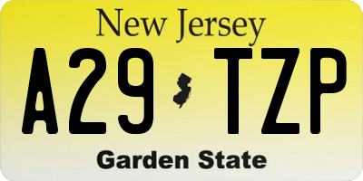 NJ license plate A29TZP