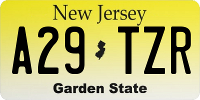 NJ license plate A29TZR