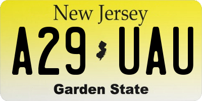 NJ license plate A29UAU