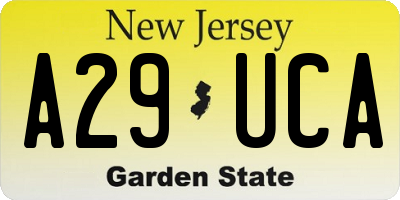 NJ license plate A29UCA