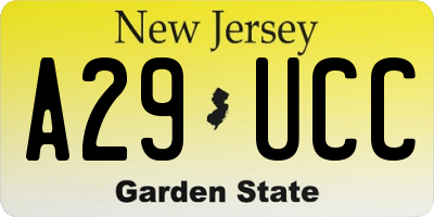 NJ license plate A29UCC