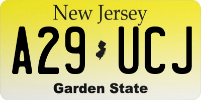 NJ license plate A29UCJ