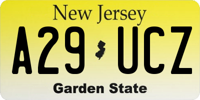 NJ license plate A29UCZ