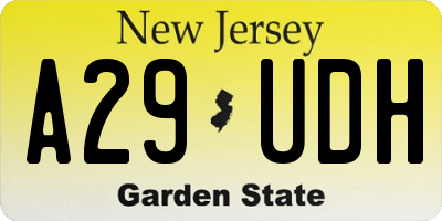 NJ license plate A29UDH