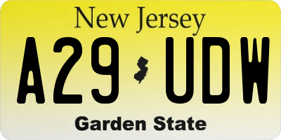 NJ license plate A29UDW