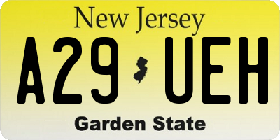 NJ license plate A29UEH
