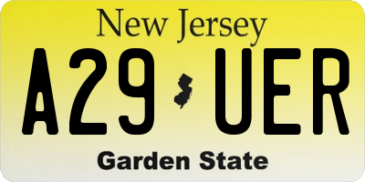 NJ license plate A29UER