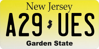 NJ license plate A29UES