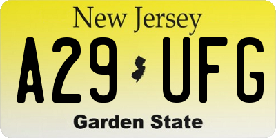 NJ license plate A29UFG
