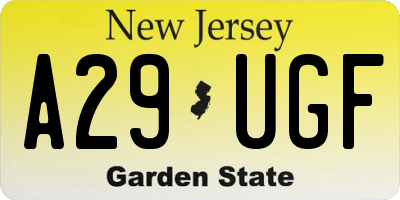 NJ license plate A29UGF