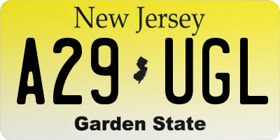 NJ license plate A29UGL