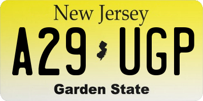 NJ license plate A29UGP