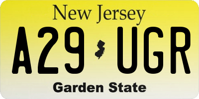 NJ license plate A29UGR