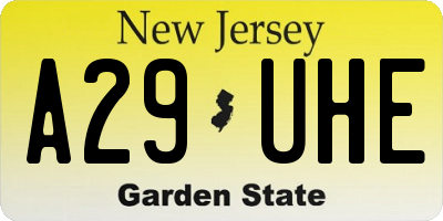 NJ license plate A29UHE