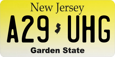 NJ license plate A29UHG