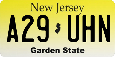 NJ license plate A29UHN