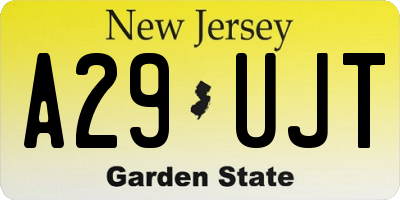NJ license plate A29UJT
