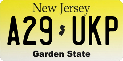NJ license plate A29UKP