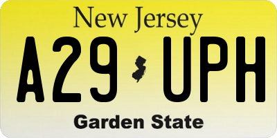 NJ license plate A29UPH