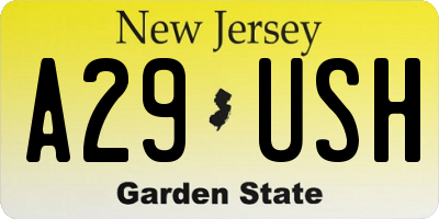 NJ license plate A29USH